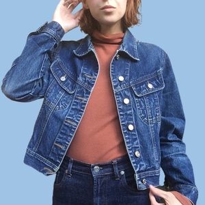 Vintage ESPRIT 90s Cropped Dark Denim Jacket